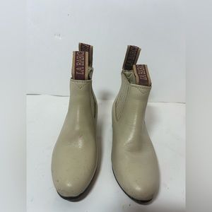 La Barca Youth Toddler Ankle Boots 8.5 Color Bone Leather Botines Charros Joven